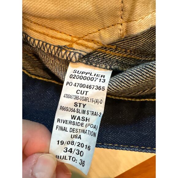 Polo Ralph Lauren Jeans Mens Size 34x30 Blue Slim Straight 018 Dark Wash Preppy - Picture 7 of 11